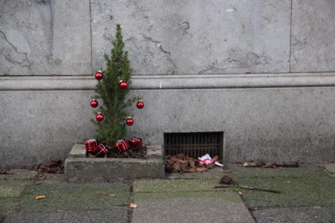 Kerst ligt op straat